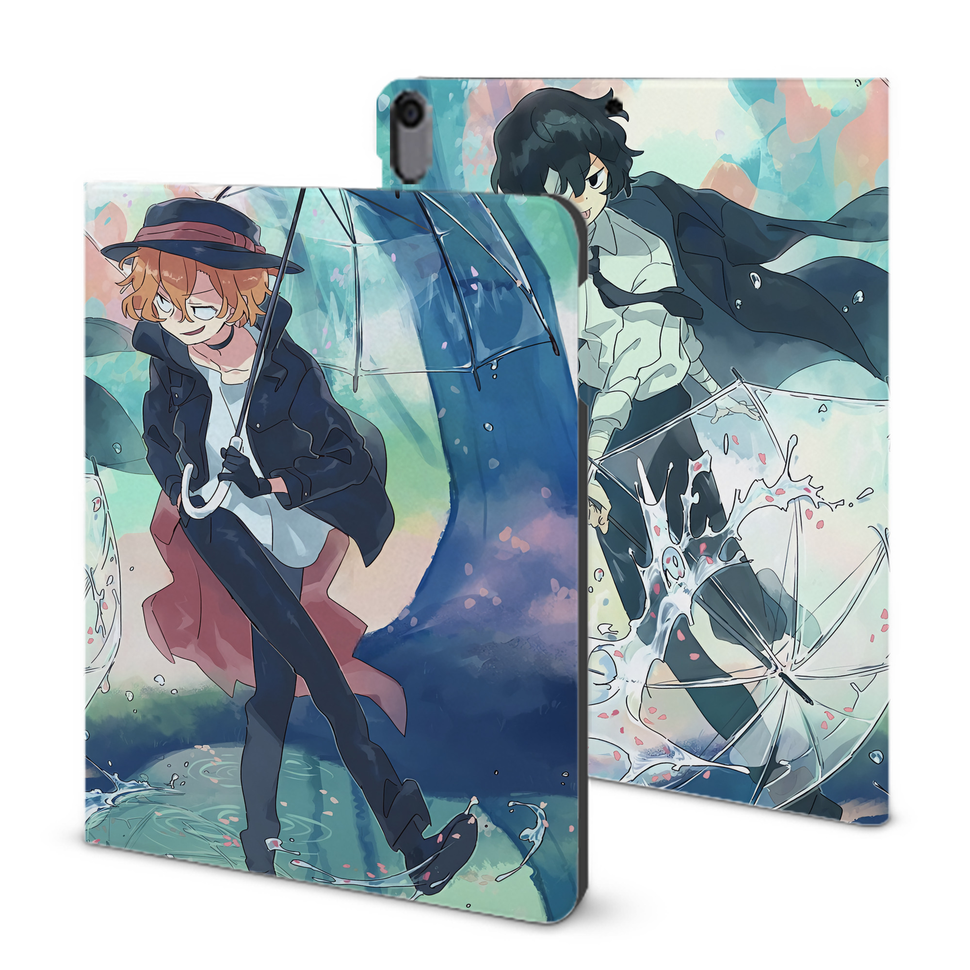 （画像用） 文豪ストレイドッグス Bungo Stray Dogs IPad ケース ブック型 PUレザー TPU 耐衝撃 軽量 薄型 ペン収納なし 全面保護 IPad 各モデル対応